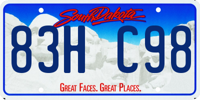 SD license plate 83HC98