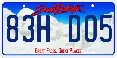 SD license plate 83HD05