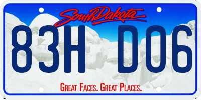 SD license plate 83HD06