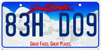 SD license plate 83HD09