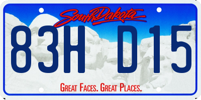 SD license plate 83HD15