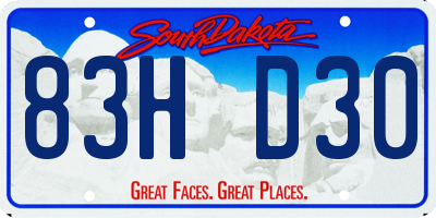SD license plate 83HD30