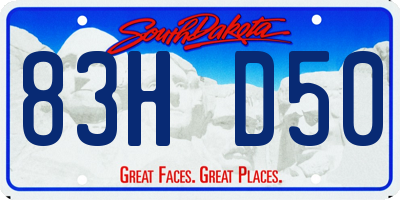 SD license plate 83HD50