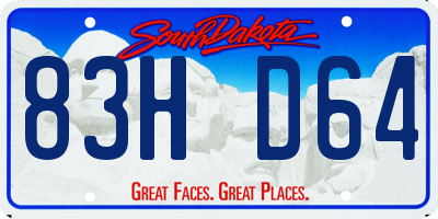SD license plate 83HD64