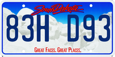SD license plate 83HD93