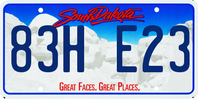 SD license plate 83HE23