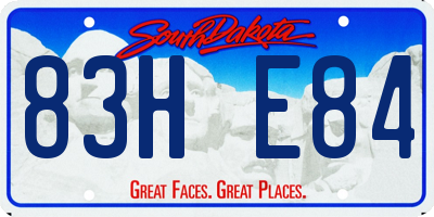 SD license plate 83HE84