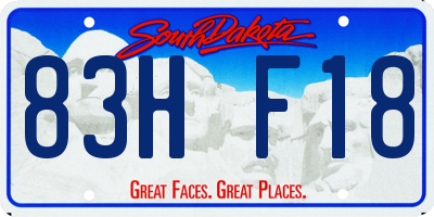 SD license plate 83HF18