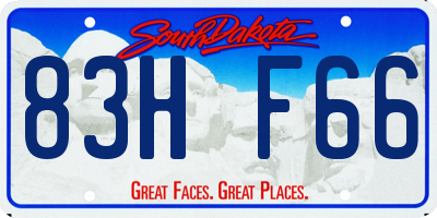 SD license plate 83HF66