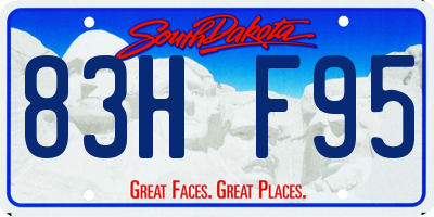 SD license plate 83HF95