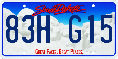 SD license plate 83HG15