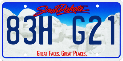 SD license plate 83HG21