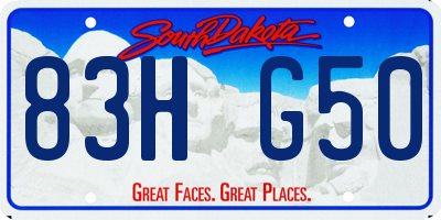 SD license plate 83HG50