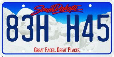 SD license plate 83HH45