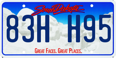 SD license plate 83HH95