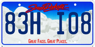 SD license plate 83HI08