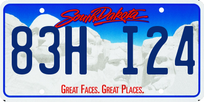 SD license plate 83HI24