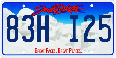 SD license plate 83HI25