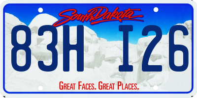 SD license plate 83HI26