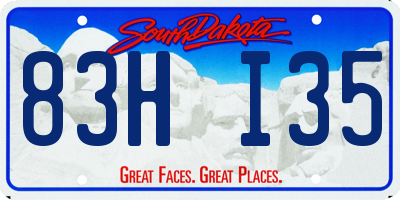 SD license plate 83HI35