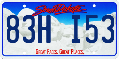 SD license plate 83HI53