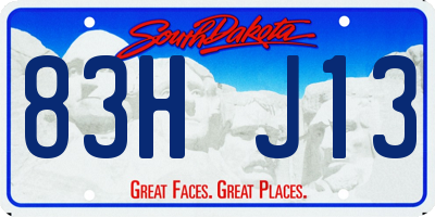 SD license plate 83HJ13