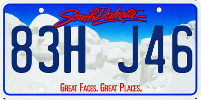 SD license plate 83HJ46