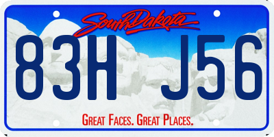 SD license plate 83HJ56