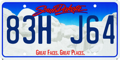 SD license plate 83HJ64