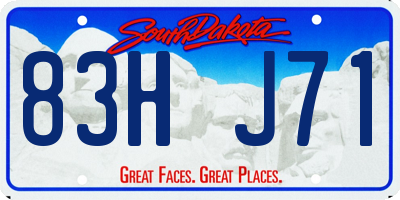 SD license plate 83HJ71