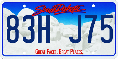 SD license plate 83HJ75