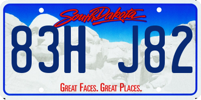 SD license plate 83HJ82