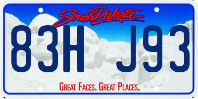 SD license plate 83HJ93