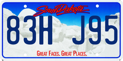 SD license plate 83HJ95