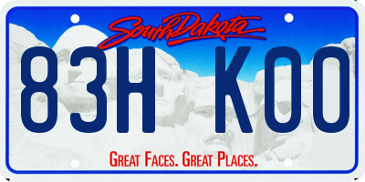 SD license plate 83HK00