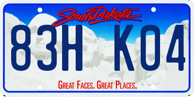 SD license plate 83HK04