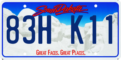SD license plate 83HK11