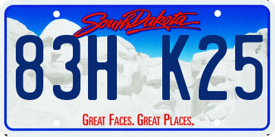SD license plate 83HK25