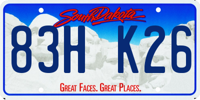 SD license plate 83HK26