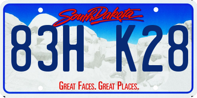 SD license plate 83HK28