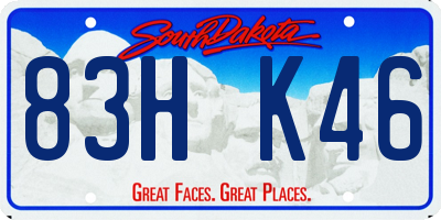 SD license plate 83HK46