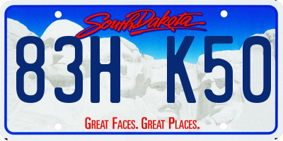 SD license plate 83HK50