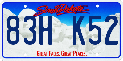 SD license plate 83HK52