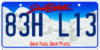 SD license plate 83HL13