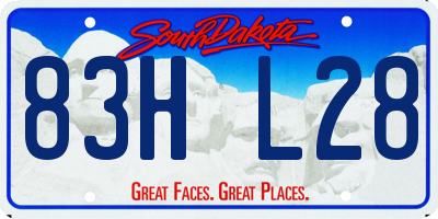 SD license plate 83HL28