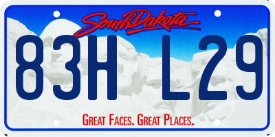 SD license plate 83HL29