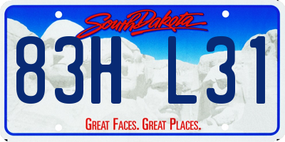 SD license plate 83HL31