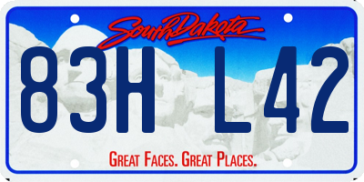 SD license plate 83HL42