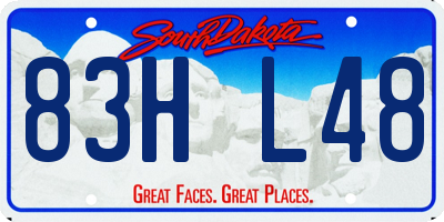 SD license plate 83HL48