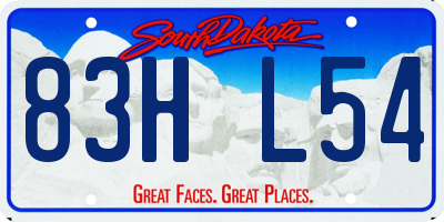 SD license plate 83HL54